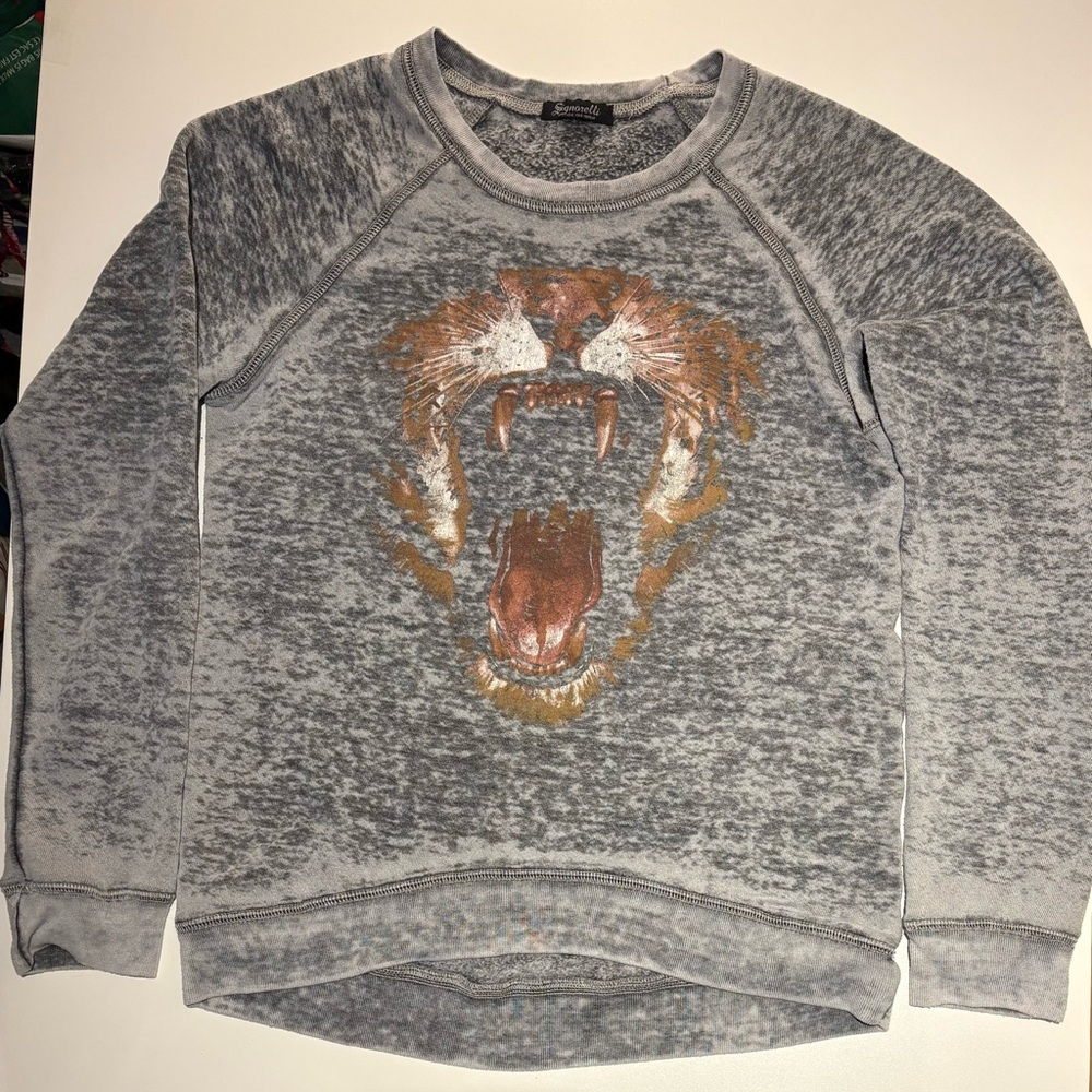 Signorelli Grey Sweatshirt with Tiger Graphic